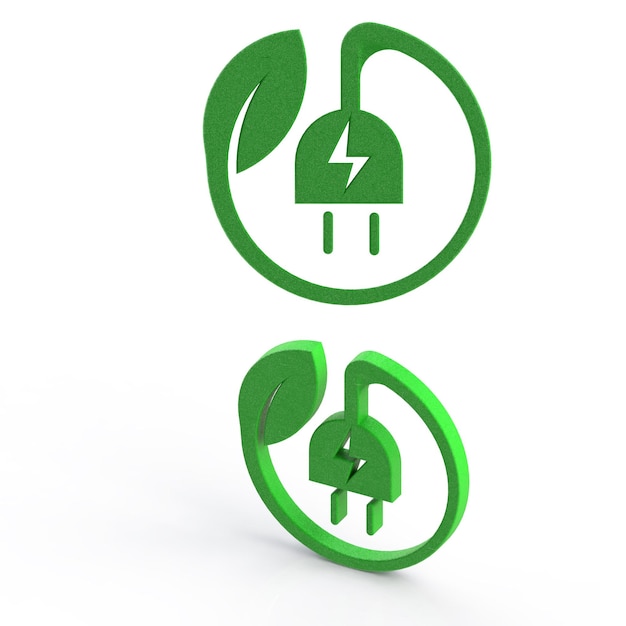 3D natural charger icon save energy