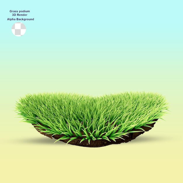 3d natural grass podium rendering