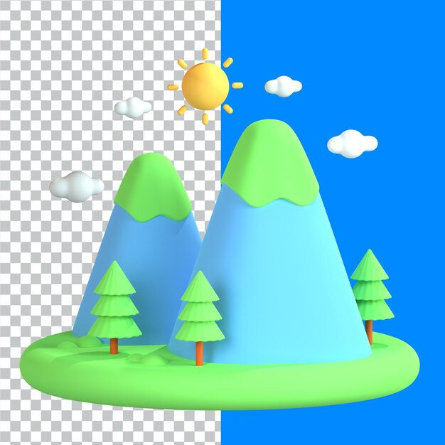 3d nature and environment icons