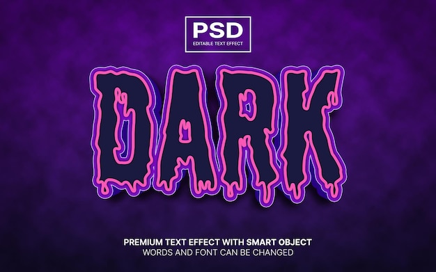 3d neon dark editable text effect