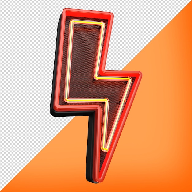 3D NEON LIGHTNING LIGHTNING LED METAL
