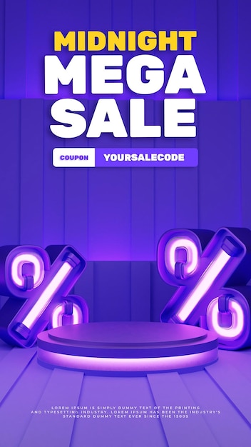 3d neonowy wyświetlacz rabatowy na podium