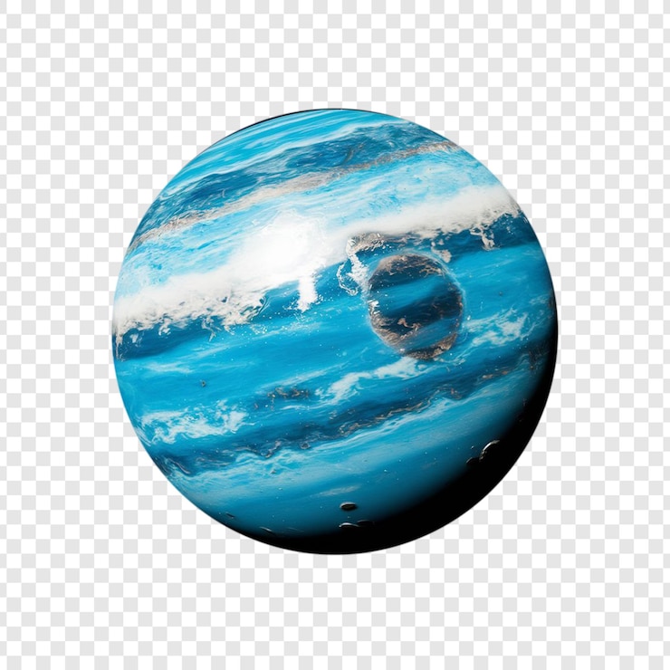 PSD 3d 海王星在白色背景上孤立