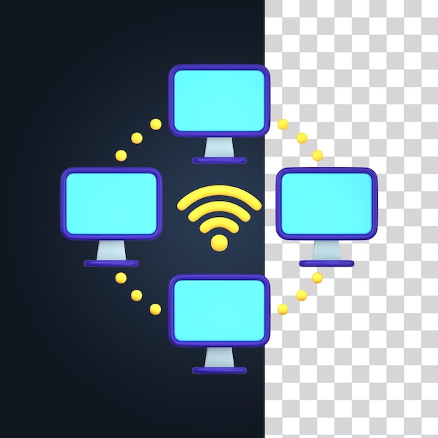 PSD 3d network connection illustration