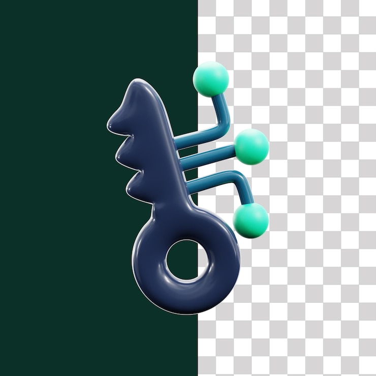 PSD 3d network key icon