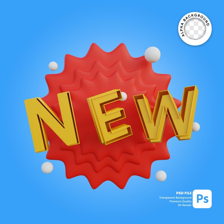 PSD 3d new badge comic style