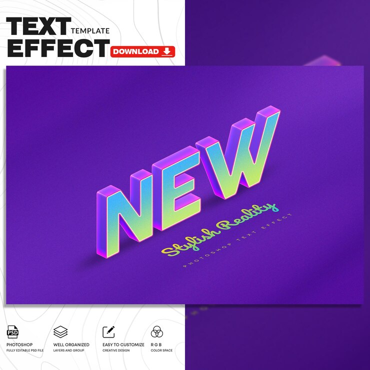 3D NEW Text Effect - Stylish Reality