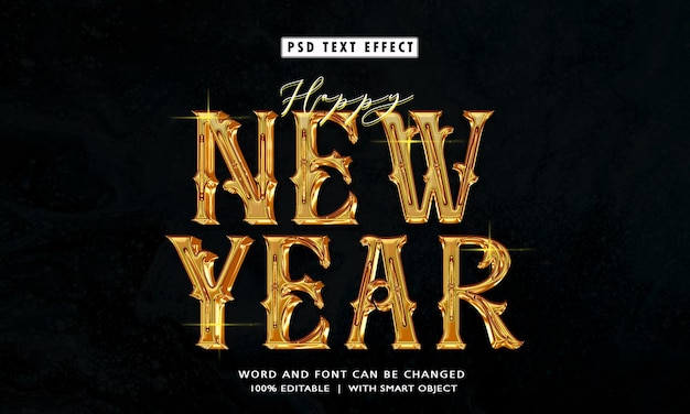 PSD 3d new year editable text effect