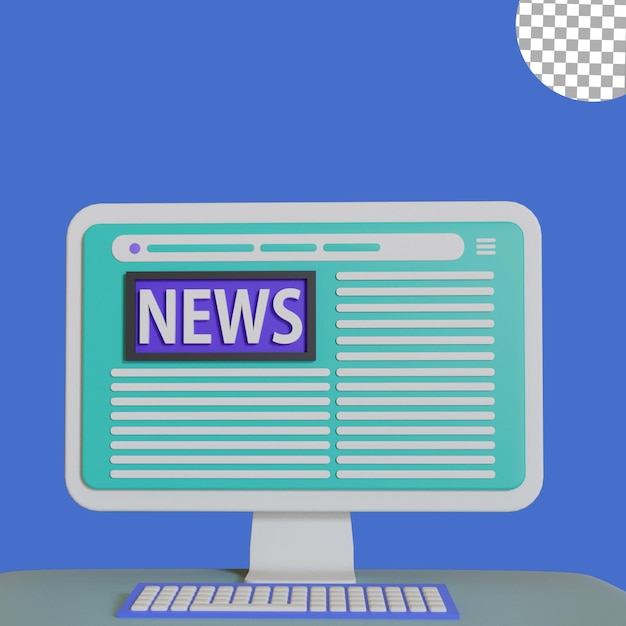 PSD 3d newspaper website illustration