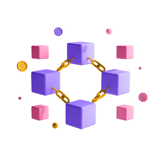 PSD 3d nft-pictogram uit keten