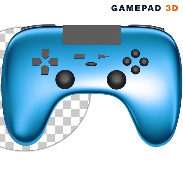 3d Niebieski Gamepad Na Przezroczystym Tle