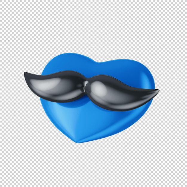 3d niebieskie serce ikona dzień ojca