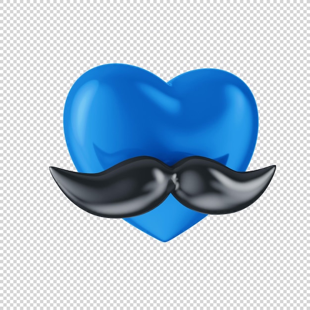 3d niebieskie serce ikona dzień ojca