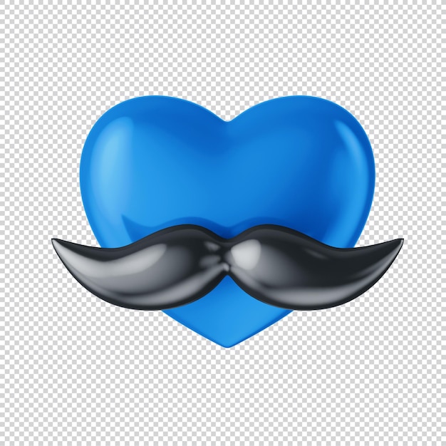 3d niebieskie serce ikona dzień ojca