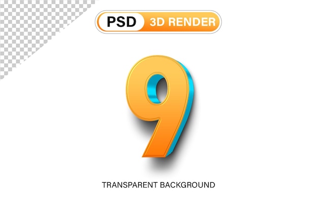 3d9 透明な背景に青い色が分離されたオレンジ色のグラデーション