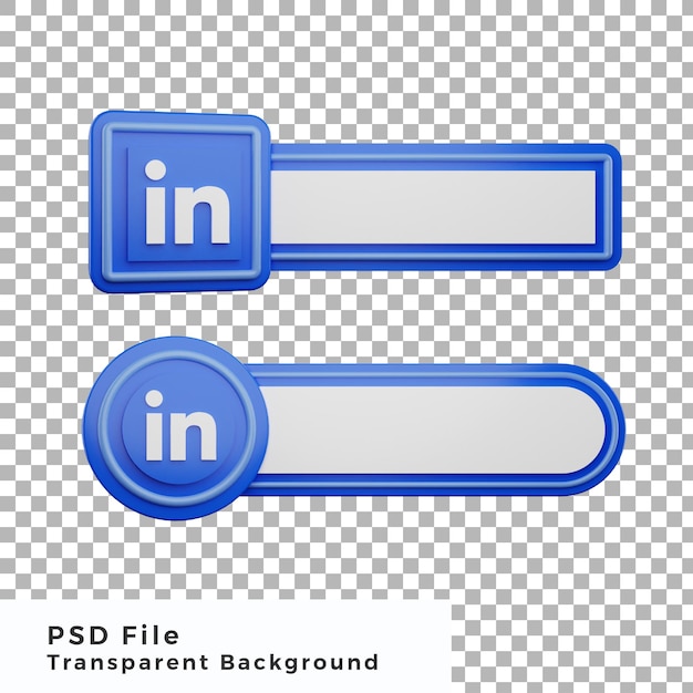 PSD 3d niższe trzecie logo linkedin logo socialmedia pakiet ikon różne kształty wysokiej jakości
