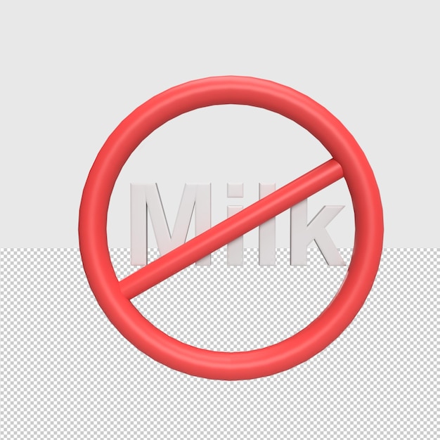 PSD 3d no milk render illustration