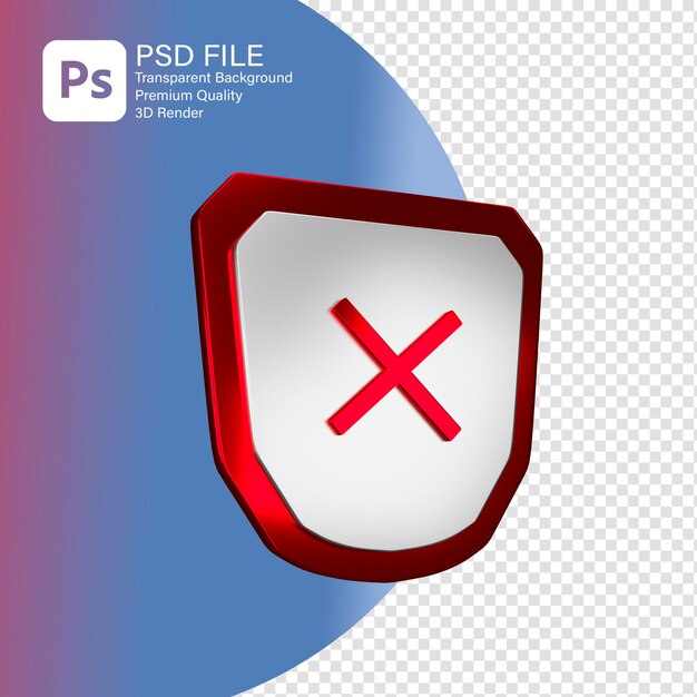 3D Not Safe Security Icon 3D Rendering