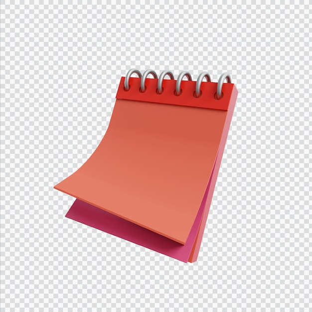 PSD 3d note in 3d rendering isolated