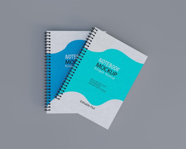 3d note book open mockup design  notepad