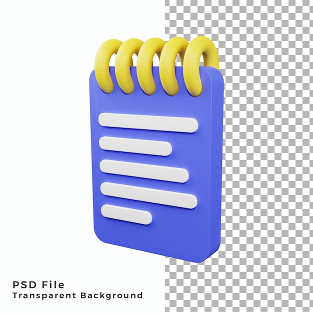 PSD 3dノートアイコンイラスト高品質のpsdファイル