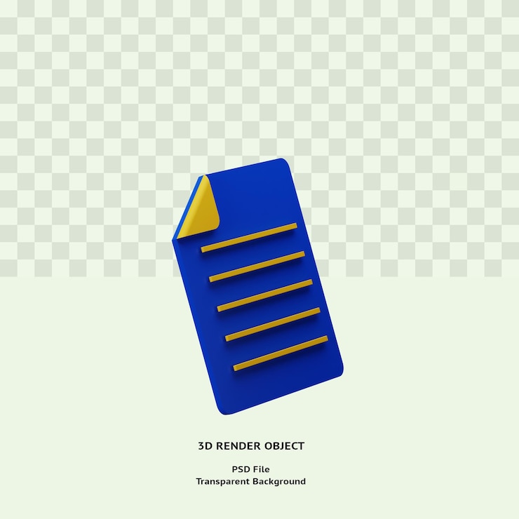 PSD 3d note icon illustration object rendered premium psd