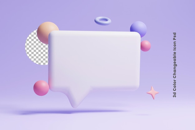 3d notification alert blank text box or 3d notification reminder text box