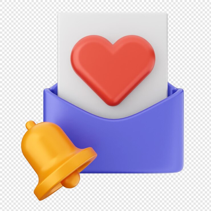 PSD 3d notification icon bell alert reminder