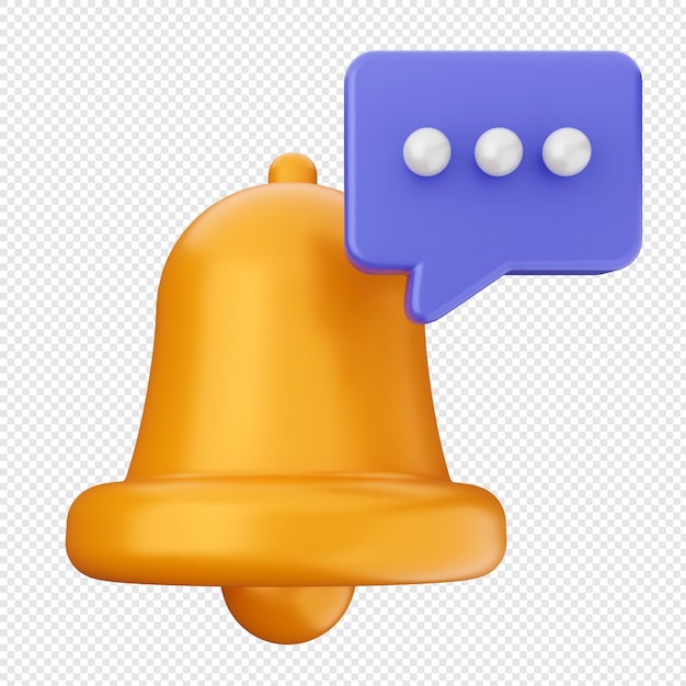 3d notification icon bell alert reminder