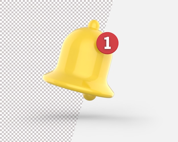 PSD 3d notification shaking bell icon