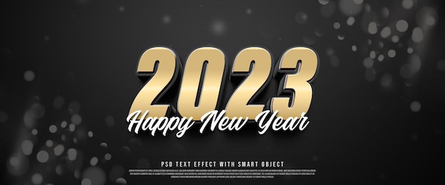 3d nowy rok 2023 edytowalny szablon efektu tekstowego