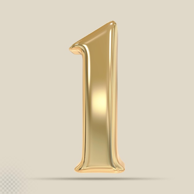 3D number 1 gold