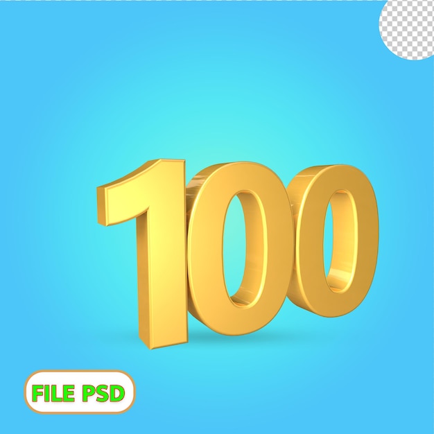 PSD 3d number 100