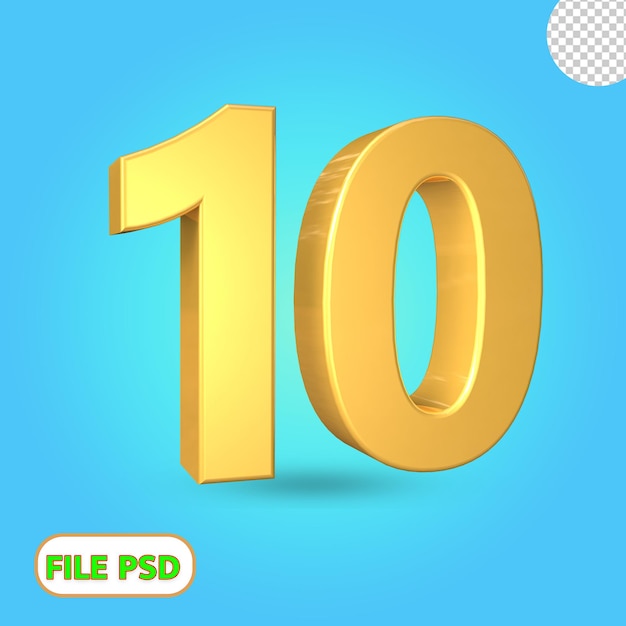 3d 숫자 10