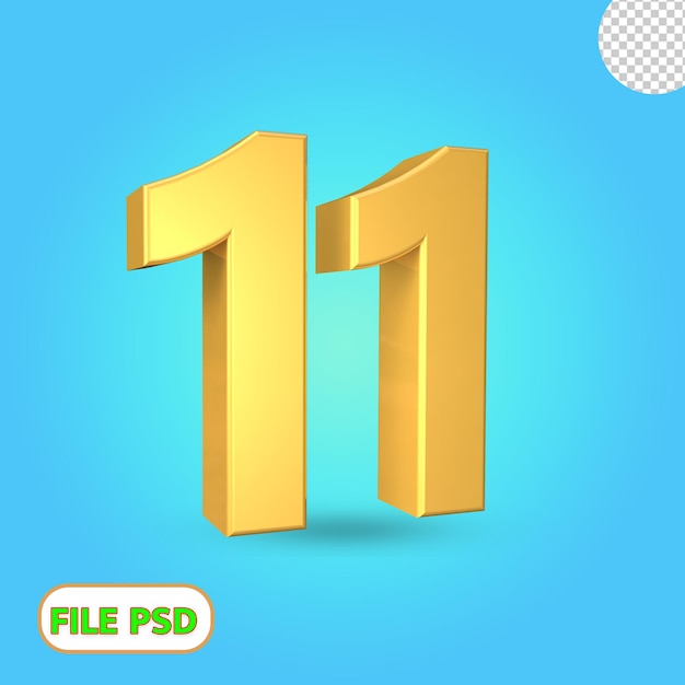 3d 숫자 11