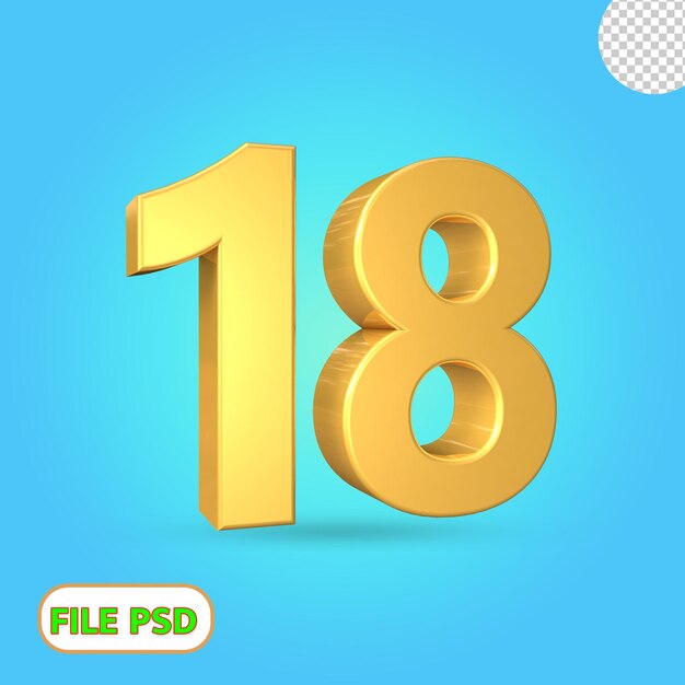 3d number 18