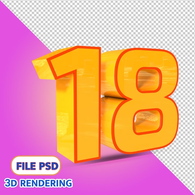 3d number 18