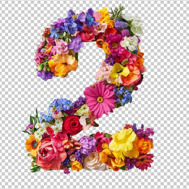 A 3D number 39239 crafted from colorful flowers placed on a white background
