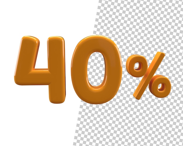 3d 숫자 40%