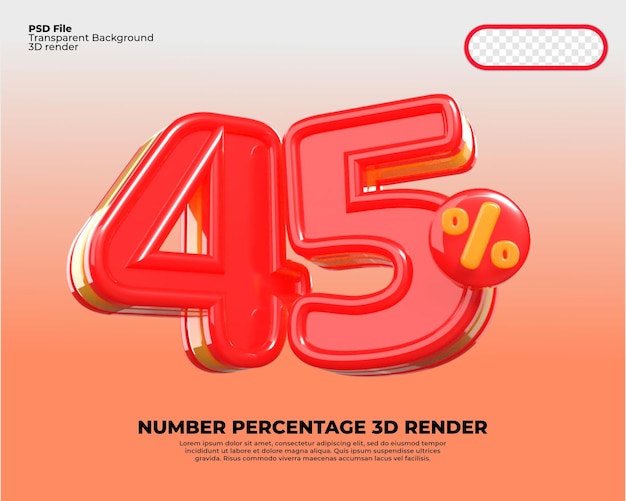 3d номер 45 процентная скидка на продажу красный и желтый