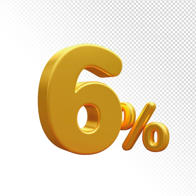 3d number 6 percentage gold sale