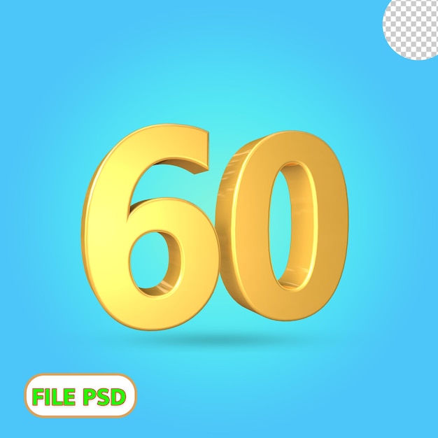 3d 숫자 60