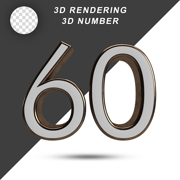 3d 숫자 60