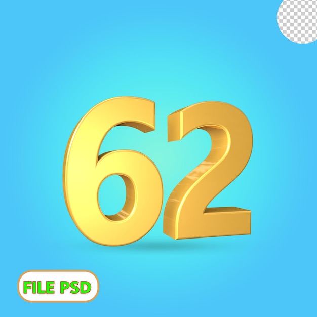 3d number 62