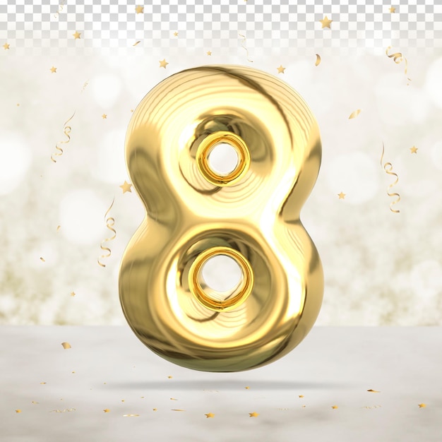 3d number 8 golden