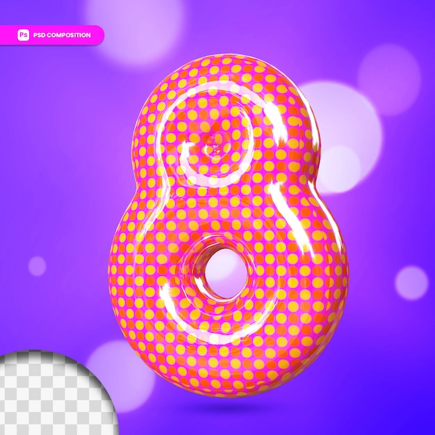 3d number 8 helium foil balloon