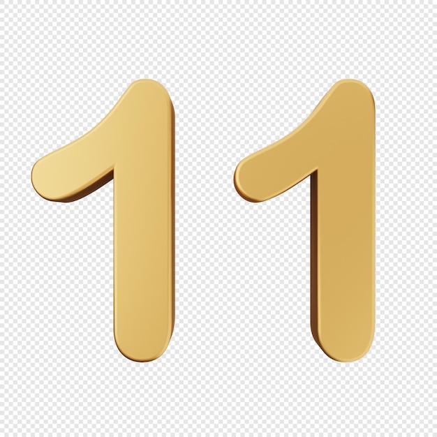 3d number gold icon illustration render