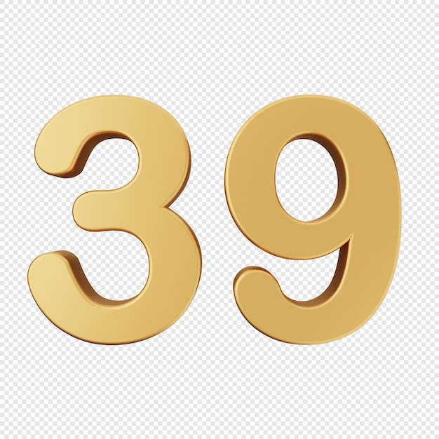 PSD 3d number gold icon illustration render