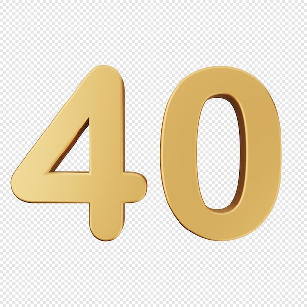 PSD 3d number gold icon illustration render