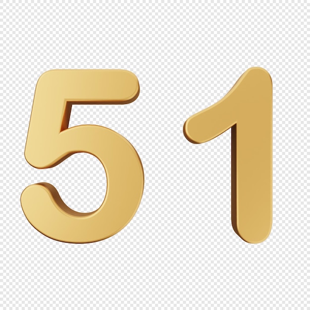 3d number gold icon illustration render